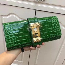 Hermès Medor Kutyatartó 29cm Krokodilzöld