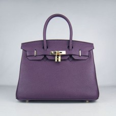 Hermès Birkin 30cm Togo Bőr Kézitáska Lila Arany