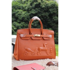 Hermès Birkin Horse Togo Bőr Táska Narancssárga 35cm