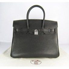 Hermès Birkin 35cm Togo Bőr Kézitáska Fekete Ezüst