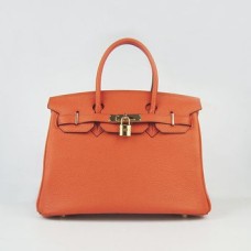 Hermès Birkin 30cm Togo Bőr Kézitáska Narancssárga Arany