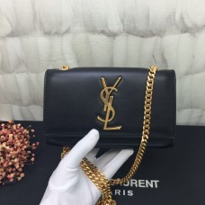 YSL Kis Láncos Bőr Táska 17cm Fekete Arany
