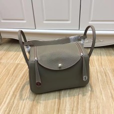Hermès Lindy 30cm Kézitáska Szürke Ezüst