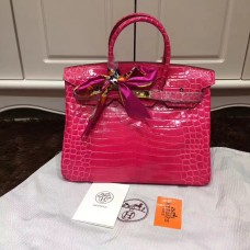 Hermès Birkin 35cm-es Kézitáska Krokodilbőr Rózsaszínarany