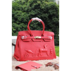 Hermès Birkin Horse Togo Bőr Piros 35cm
