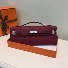 Hermès Kelly Cut 31cm Epsom Bőr Kuplung Bordó
