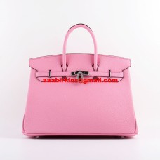 Hermès Birkin 35cm Togo Bőr Kézitáska Cseresznyerózsaszín Ezüst