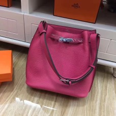 Hermès Olyan Kelly 28cm Togo Bőr Válltáska Élénk Rózsaszín Ezüst