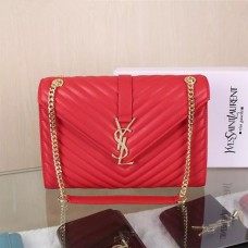 YSL Saint Laurent Klasszikus Nagy Monogramos Táska Piros 31cm
