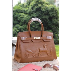 Hermès Birkin Horse Togo Bőr Táska Barna 35cm