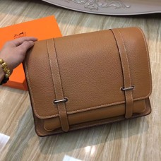 Hermes Steve Férfi Crossbody Bőr Táska Barna