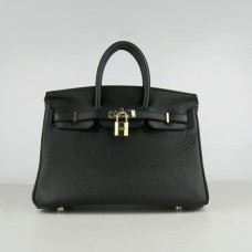 Hermès Birkin 25cm-es kézitáska 6068 fekete-arany