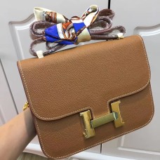 Hermès Constance 23cm-es Epsom Bőr Táska Teve Ezüst