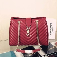 YSL Saint Laurent Monogram Bevásárlótáska Burgundia