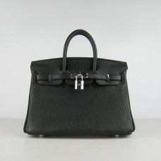Hermès Birkin 25cm-es kézitáska 6068 fekete ezüst