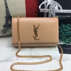 YSL sima bőr láncos táska 22cm barackszínű