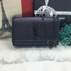 YSL Caviar bőr lánctáska 22cm Fekete Fekete