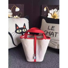 Hermès Picotin zár vászon piros