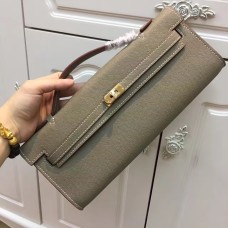 Hermès Kelly Cut 31cm Epsom Bőr Kuplung Elefántszürke