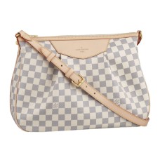 Louis Vuitton N41112 Siracusa MM Crossbody táska Damier Azur Canvas