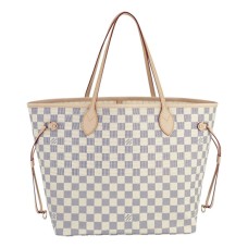 Louis Vuitton Neverfull Mm Válltáska Damier Azur Vászon N51107 [Származási hely]