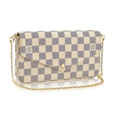 Louis Vuitton N63106 Pochette Felicie lánctárca Damier Azur Canvas